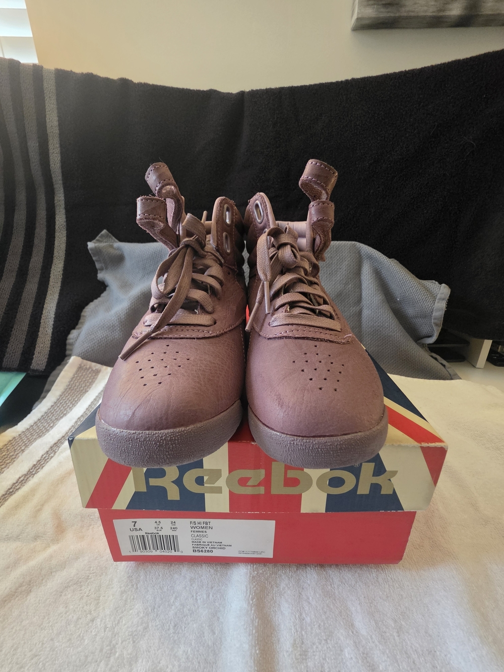 Reebok Classic Freestyle High-Top Sneakers in Mauve- Smoky Orchard, WOMEN Size 7 - Picture 2 of 12